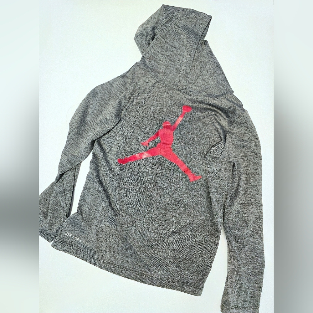 Jordan Gray Hoodie with Red Accent SIZE 4T